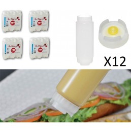 Pack de12 biberons à sauce membrane 355ml🌭 LINUM CHR BEST